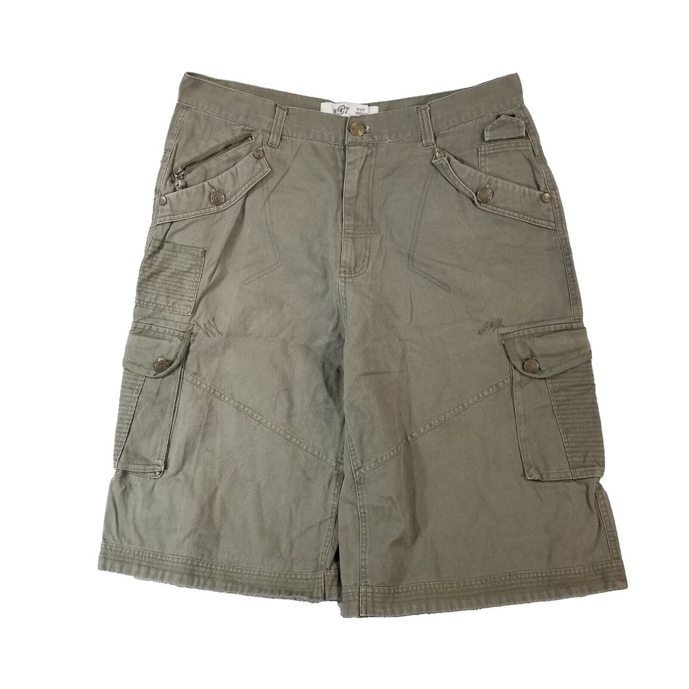 Most Official Seven cargo shorts men's 38x14 khaki green outdoor urban hip hop